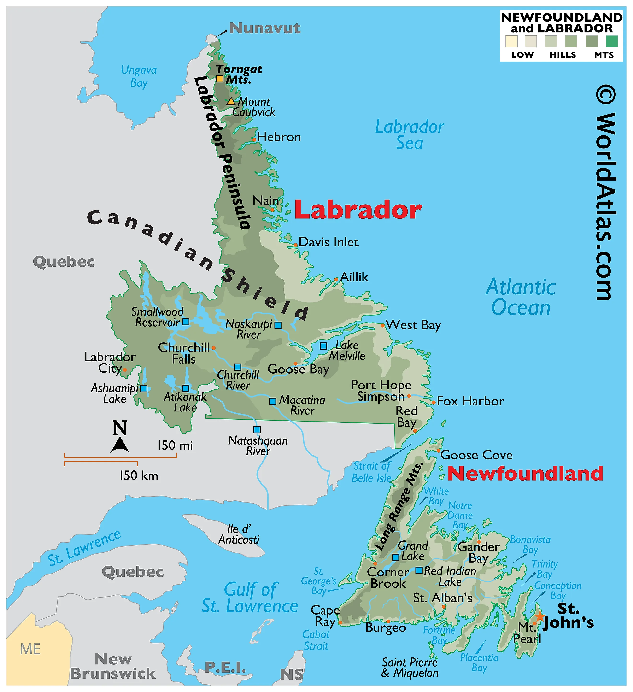 Geometric Newfoundland & Labrador  Payday Loans Map